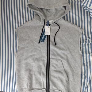 H&M Gray Sleeveless Oversized Hoodie